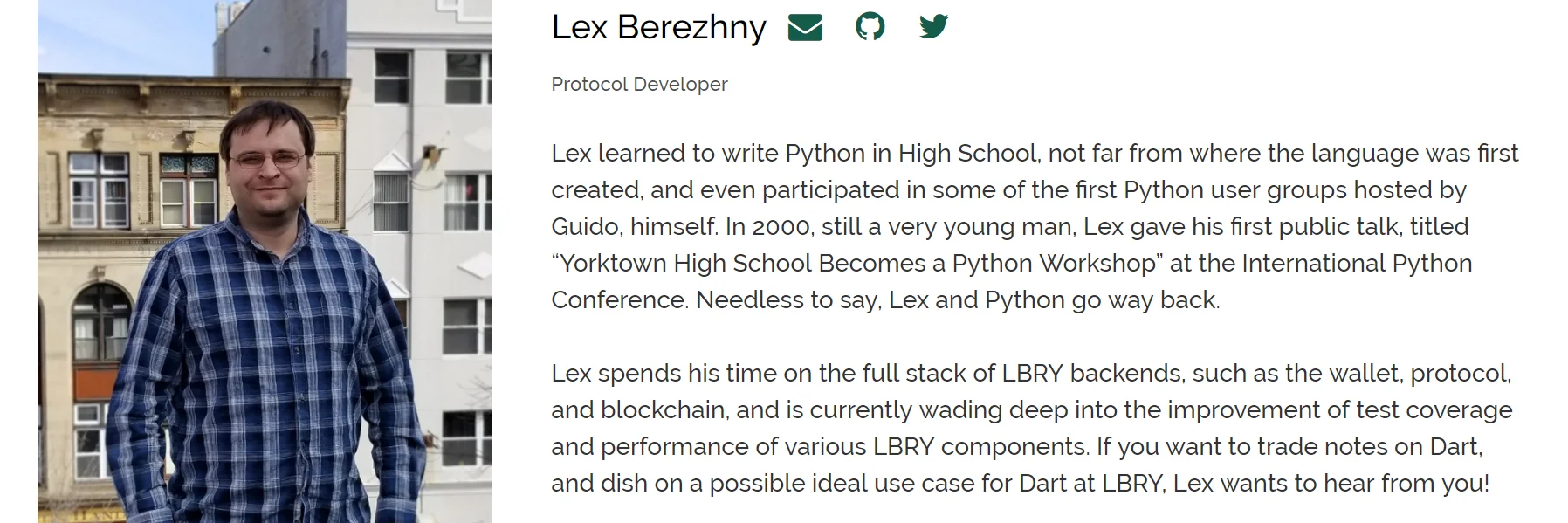 Lex profile page