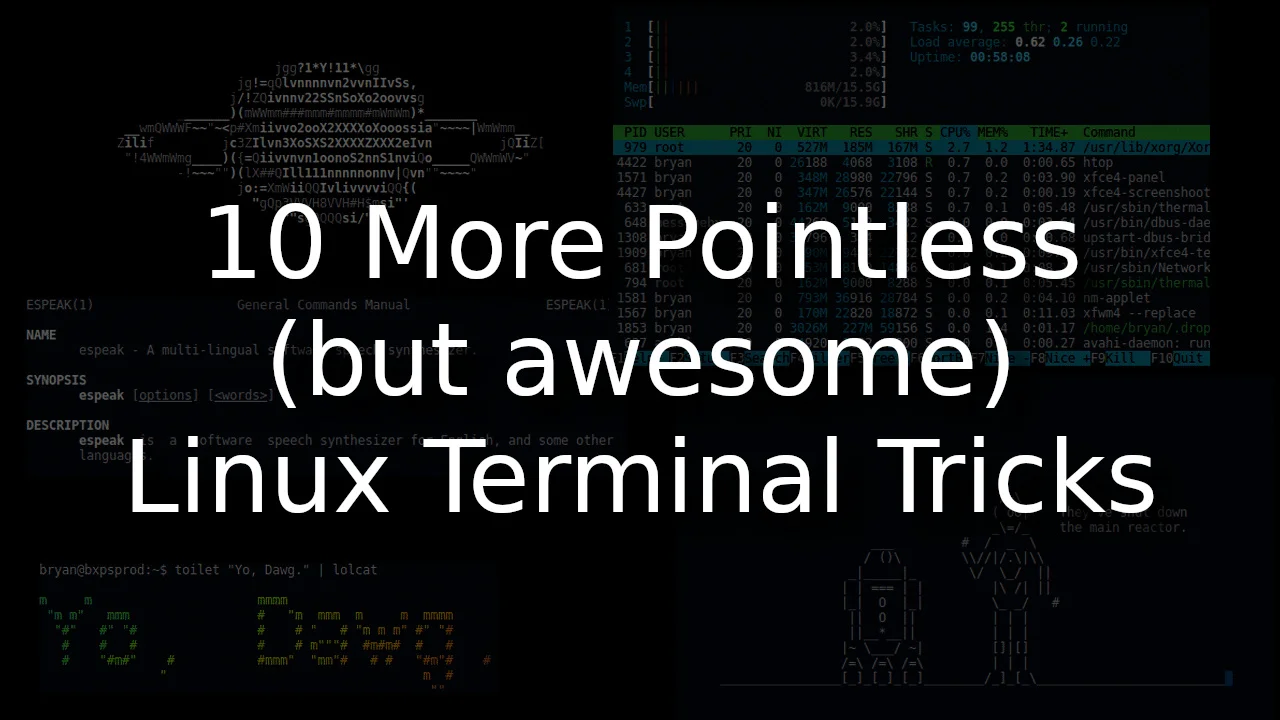 10 More Pointless (but awesome) Linux Terminal Tricks