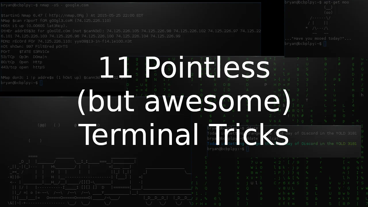 11 Pointless (but awesome) Terminal Tricks